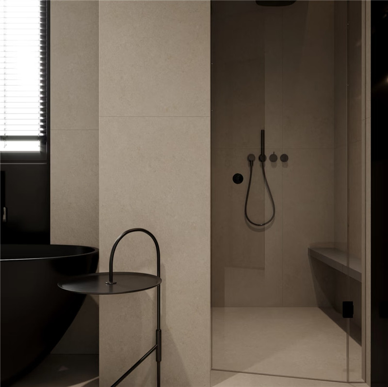 色泽柔和 白色莱姆石碎拼 米白色洞石大理石石材 水磨花岗石