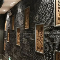 轻质隔断 黑色流水文化石 不规则板岩碎拼石 外墙贴片石  