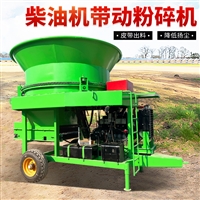 玉米秸草捆粉碎机 下出料圆盘粉草机 转筒式电动揉丝机