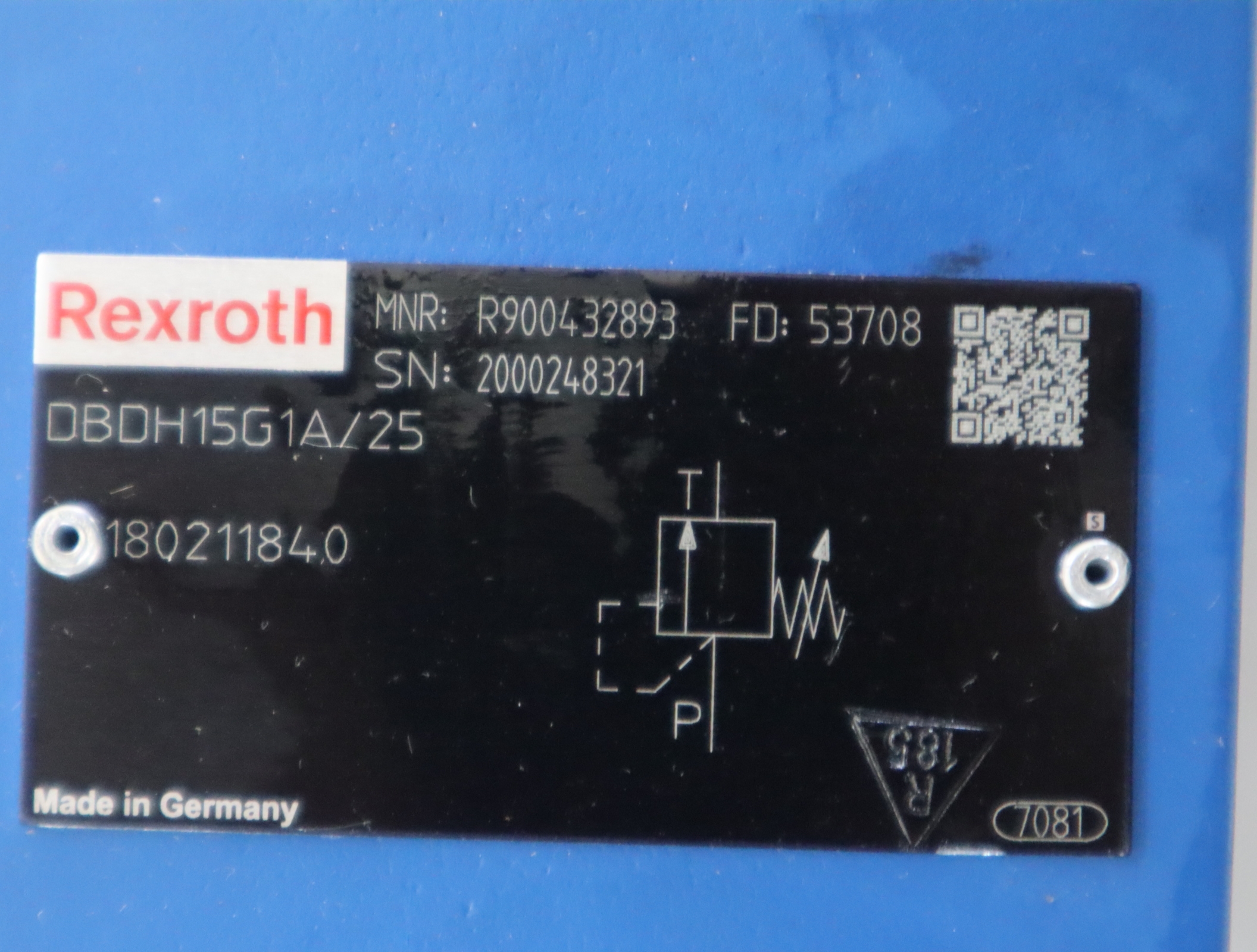 DBDH15G1A/25 DBDH15G1X/25 R900432893 德国力士乐REXROTH溢流阀