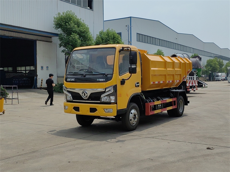 5吨6方7方/侧边上料，挂桶式污泥自卸车 链条吊桶翻斗自卸 可挂蓝牌