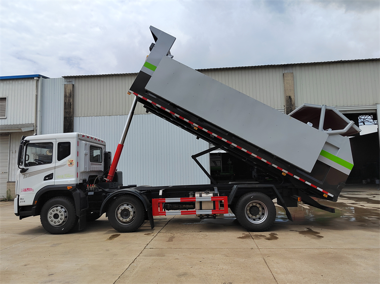 柴油工程挂桶式淤泥翻斗车 整车液压泥浆自卸车 污泥清运箱式车