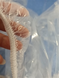 高韧性强度pe束口立体袋弹力松紧带logo印刷防雨防水透明塑料罩袋