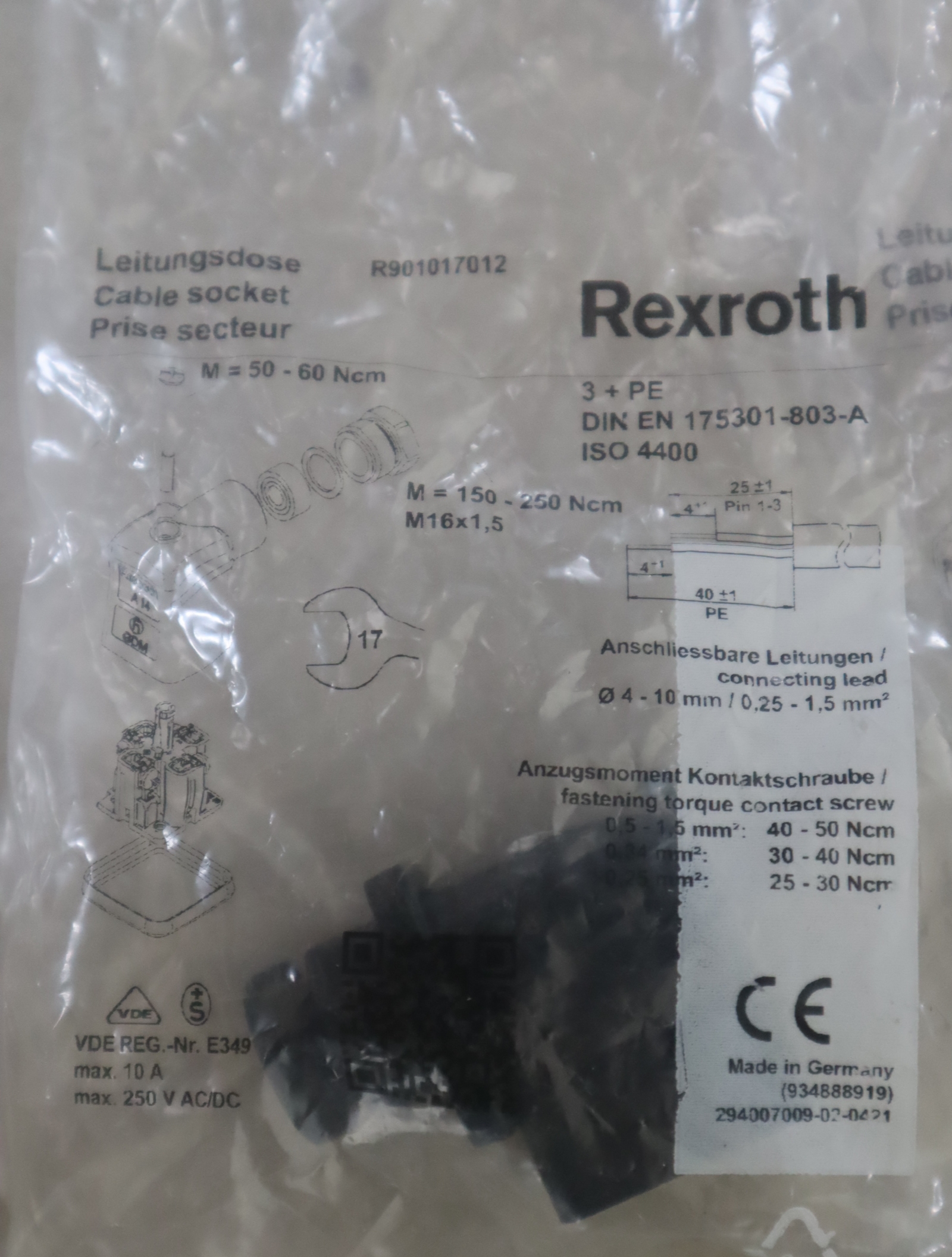 R901017012 294007009-02-0421 力士乐REXROTH插头 A