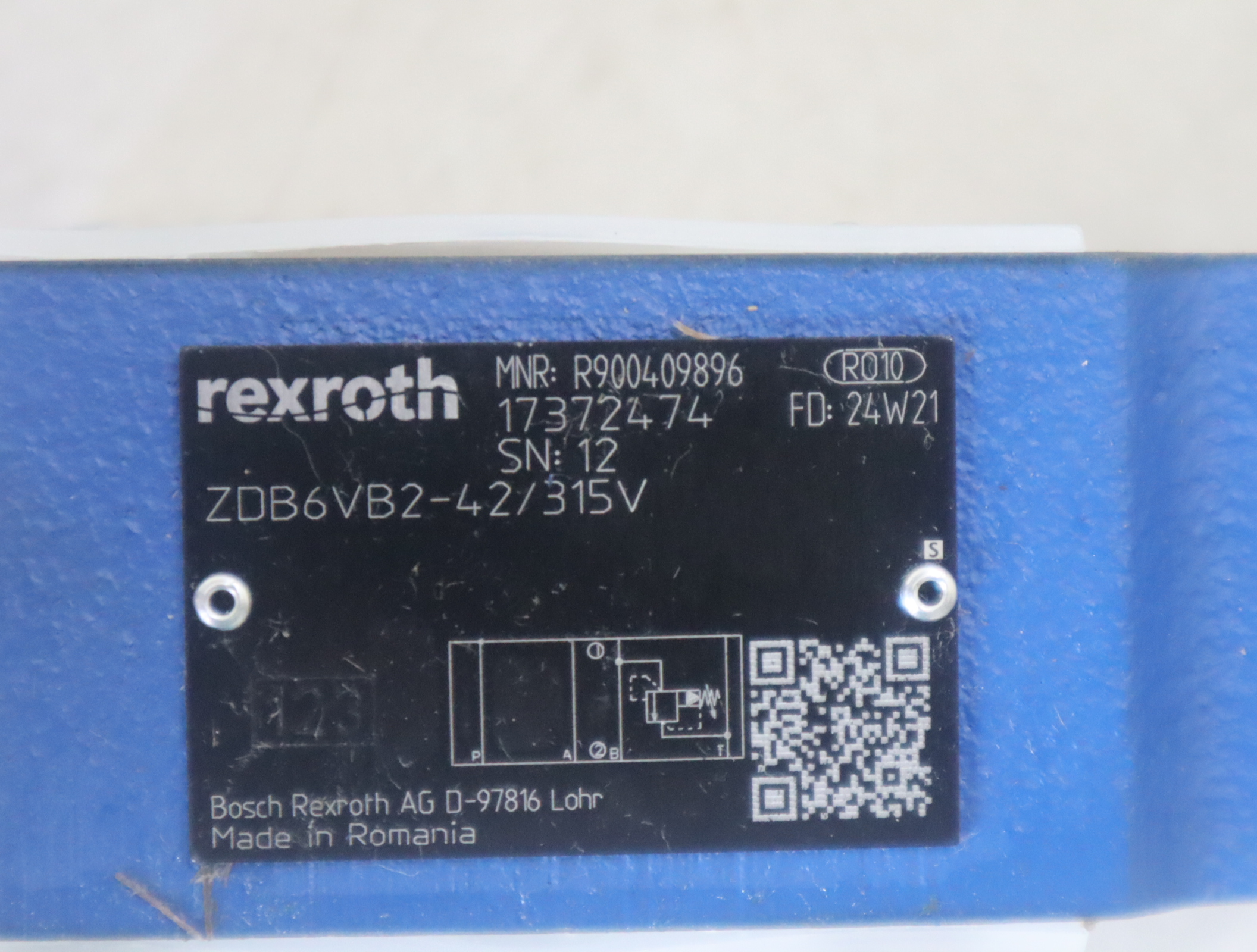 ZDB6VB2-42/315V ZDB6VB2-4X/315V R900409896 REXROTH力士乐阀