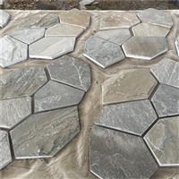 造型墙 灰色板岩冰裂纹厂家 云灰文化石装饰 不规则碎拼石