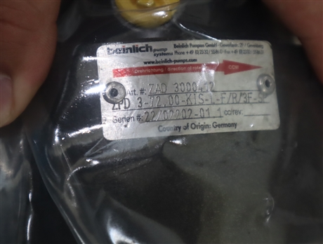ZPD 3-72.00-KIS-L-F/R/3F-SP  ZAD 3000412 百利BEINLICH齿轮泵