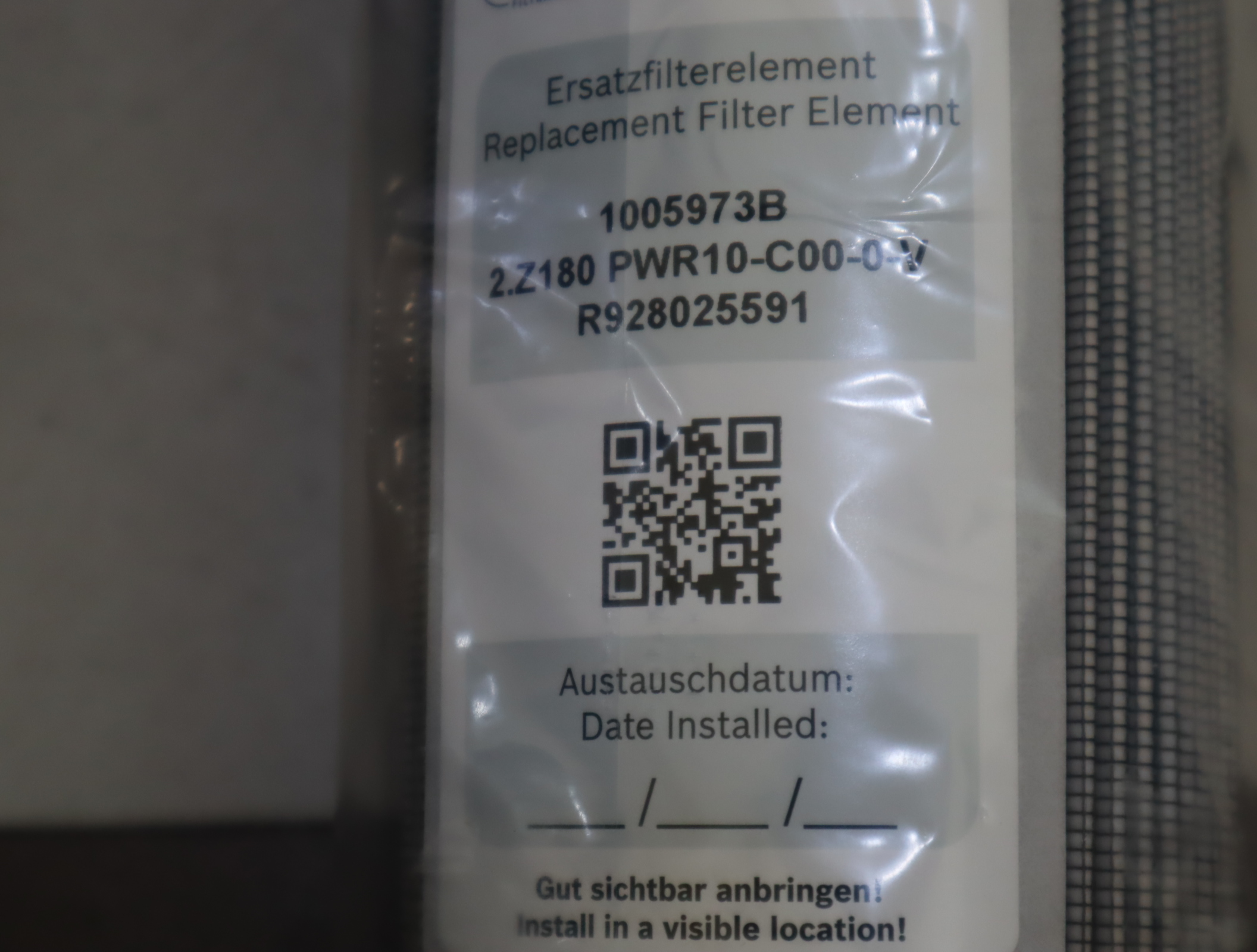 2.Z180 PWR10-C00-0-V R928025591 1005973B 汉格斯特HENGST滤芯