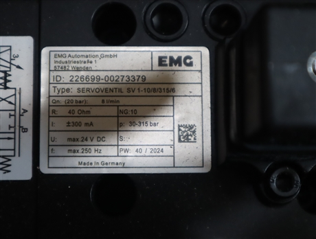 SV 1-10/8/315/6  德国EMG伺服阀