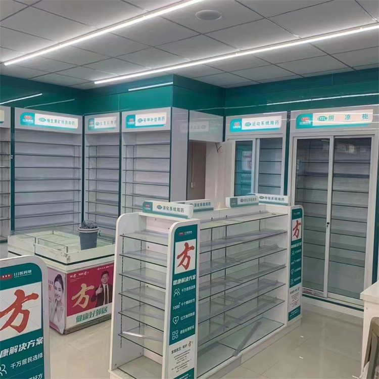 中西药柜展示柜 连锁药店柜台 医疗器械柜西 安展柜定做厂家