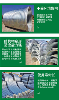 钢波纹管工程拼装镀锌钢波纹管10M