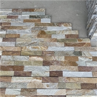中式园林 别墅条形文化石贴面 虎皮黄碎拼石 天然蘑菇石外墙砖