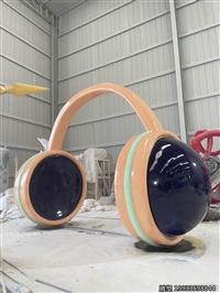 玻璃钢耳机造型大型景观落地雕塑