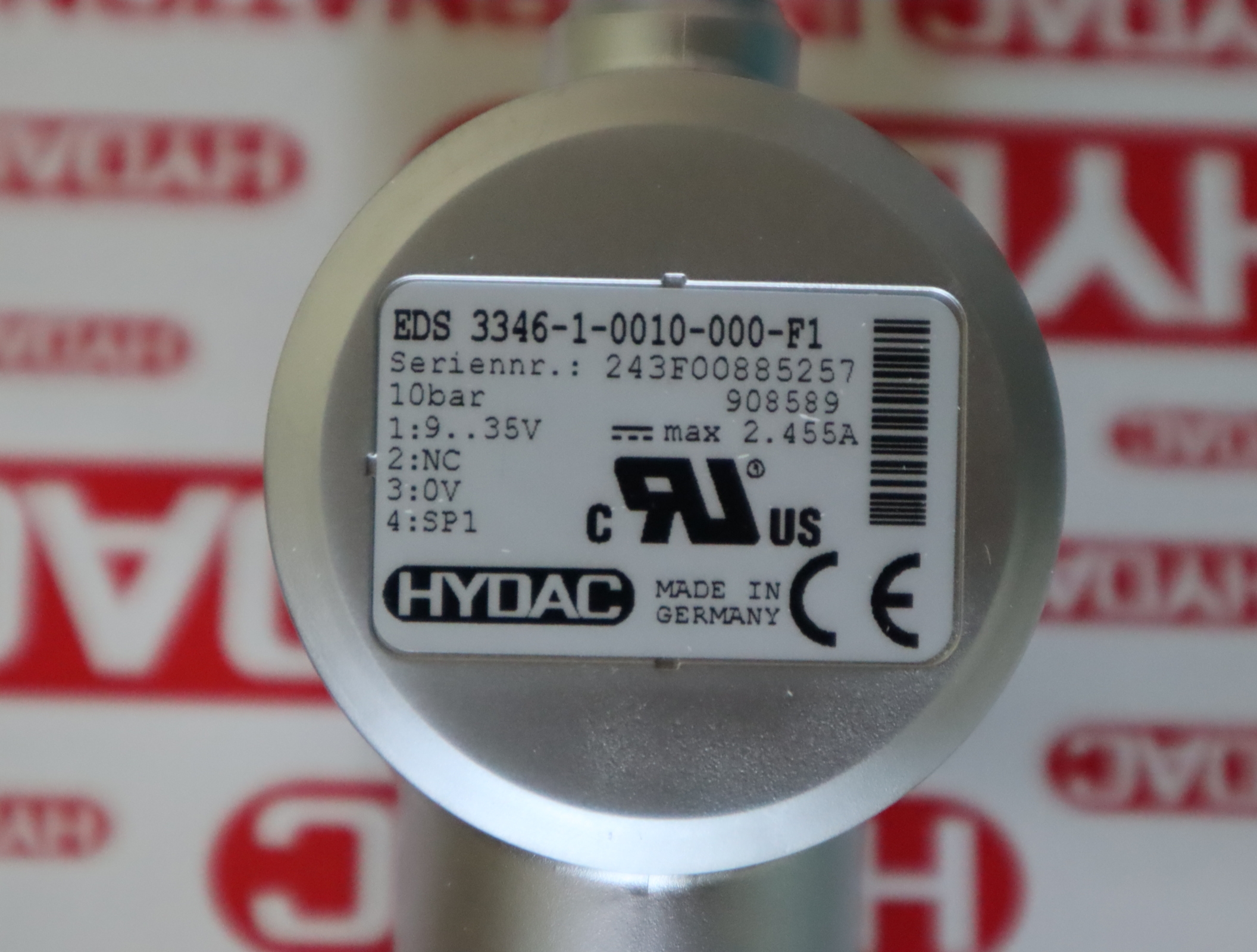 EDS 3346-1-0010-000-F1 908589 德国贺德克HYDAC压力温度传感器