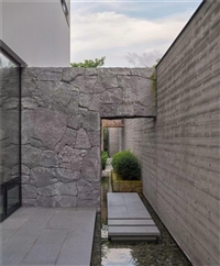 后现代风 灰色石皮板材 黑石皮墙文化石 柏坡黄景观石石头