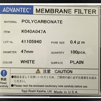 ADVANTEC东洋孔径0.4um 直径47mm聚碳酸酯PCTE滤膜