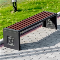 阿拉善盟户外公园塑木条长椅,多人带靠背坐凳,多人带靠背坐凳