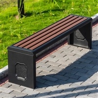 宜春户外公园塑木条长椅,铁艺带雕花园林椅子,铁艺带雕花园林椅子