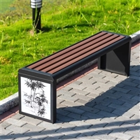 荆州实木公园大理石座椅,口字锌合金排椅,口字锌合金排椅