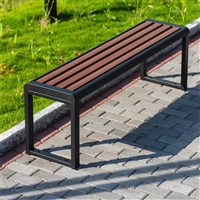 景德镇户外公园塑木条长椅,铁艺带雕花园林椅子,铁艺带雕花园林椅子