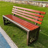 铜陵户外公园塑木条长椅,多人带靠背坐凳,多人带靠背坐凳