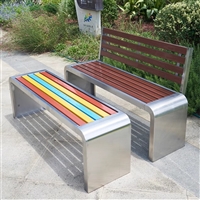 莱芜户外公园塑木条长椅,口字锌合金排椅,口字锌合金排椅