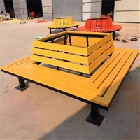 安阳户外公园塑木条长椅,口字锌合金排椅,口字锌合金排椅