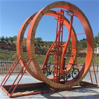 户外360度旋转自行车灯光款 农庄亲子双人旋转自行车