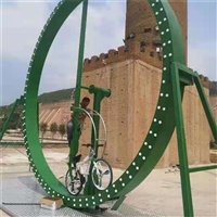 夜市广场新型双人旋转自行车 户外灯光款360度旋转自行车