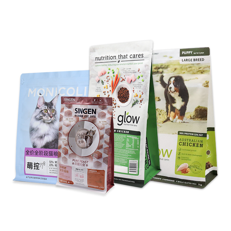 定制铝箔猫粮包装袋码垛高压PE防滑袋印压防滑孔透气孔浮雕印刷袋