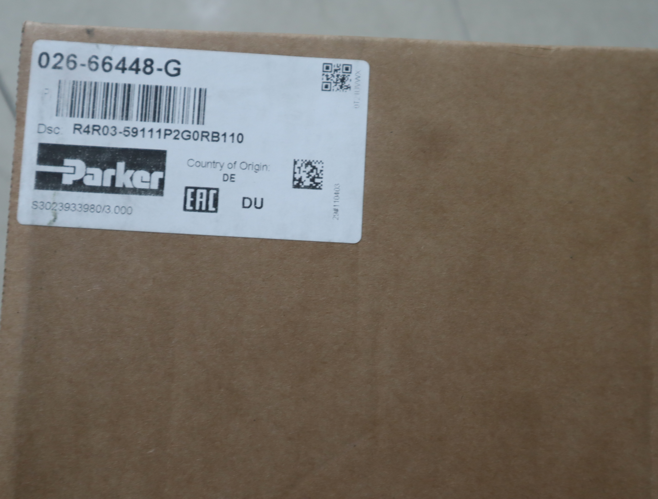 026-66448-G R4R03-59111P2G0RB110 美国派克PARKER溢流阀