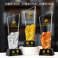  羽毛球比赛水晶奖杯 定制定做奖杯 订制体育运动会奖杯  