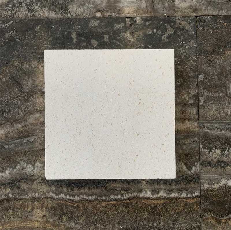 欧式建筑 白色莱姆石地面 罗马拼石材 白色洞石大理石