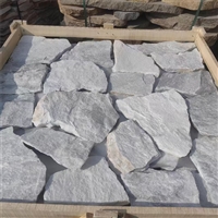 简约乡村 白砂岩外墙碎拼石 白石英文化石 不规则乱形石片