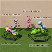 彩绘不锈钢蚂蚁雕塑 抽象昆虫动物雕塑摆件