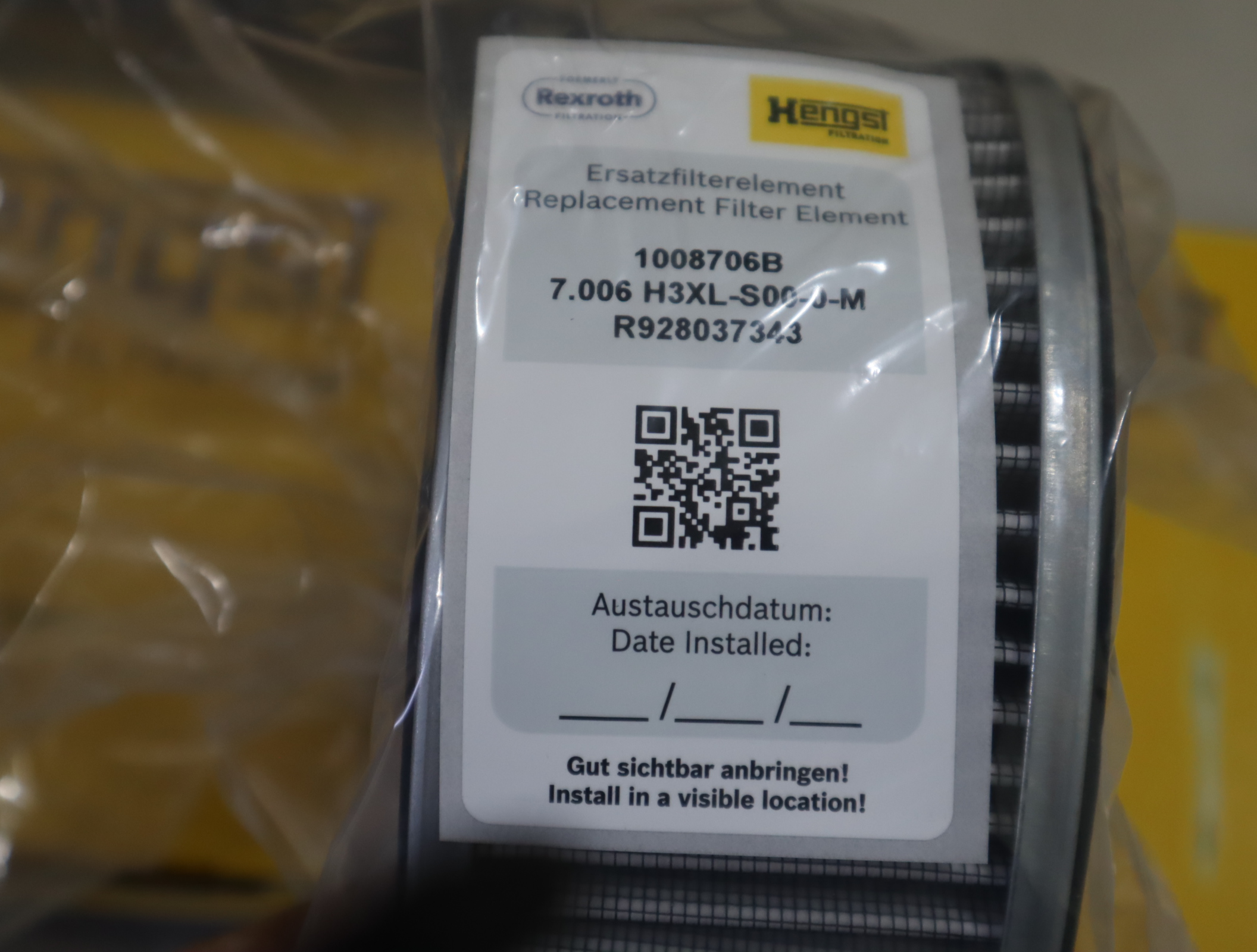 7.006 H3XL-S00-0-M R928037343 1008706B 德国汉格斯特HENGST滤芯