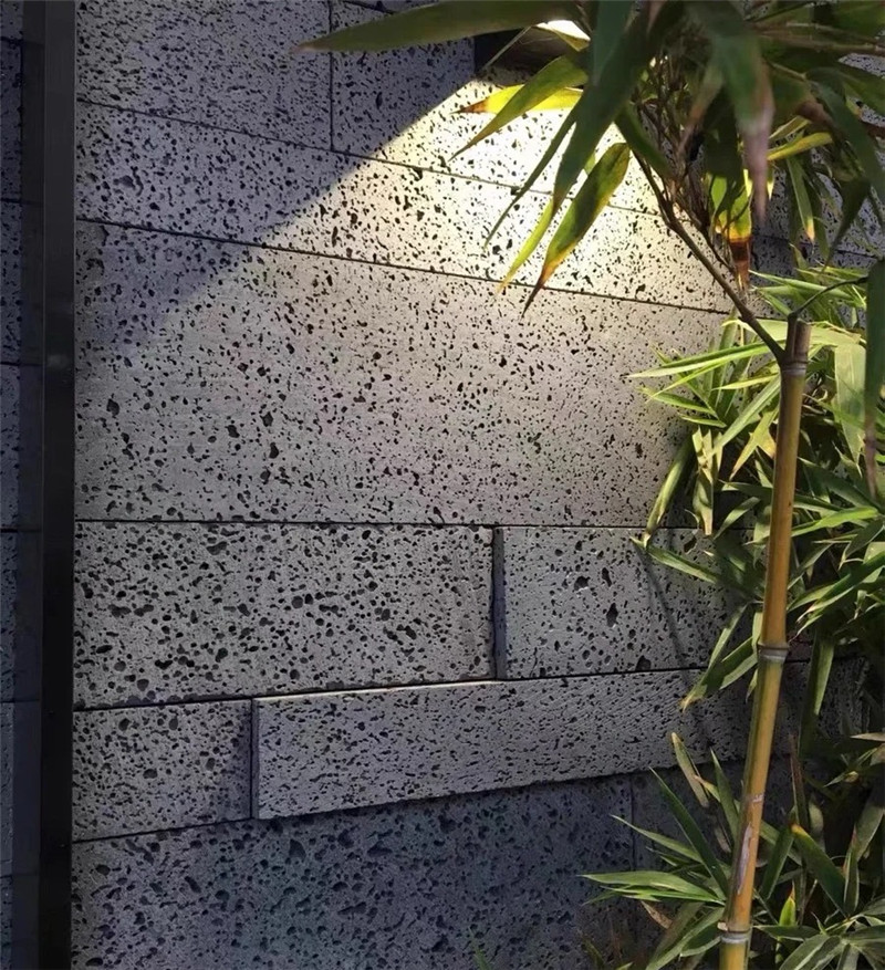 庭院景墙 灰白色火山石文化石 天然红褐色火山岩 洞石地砖