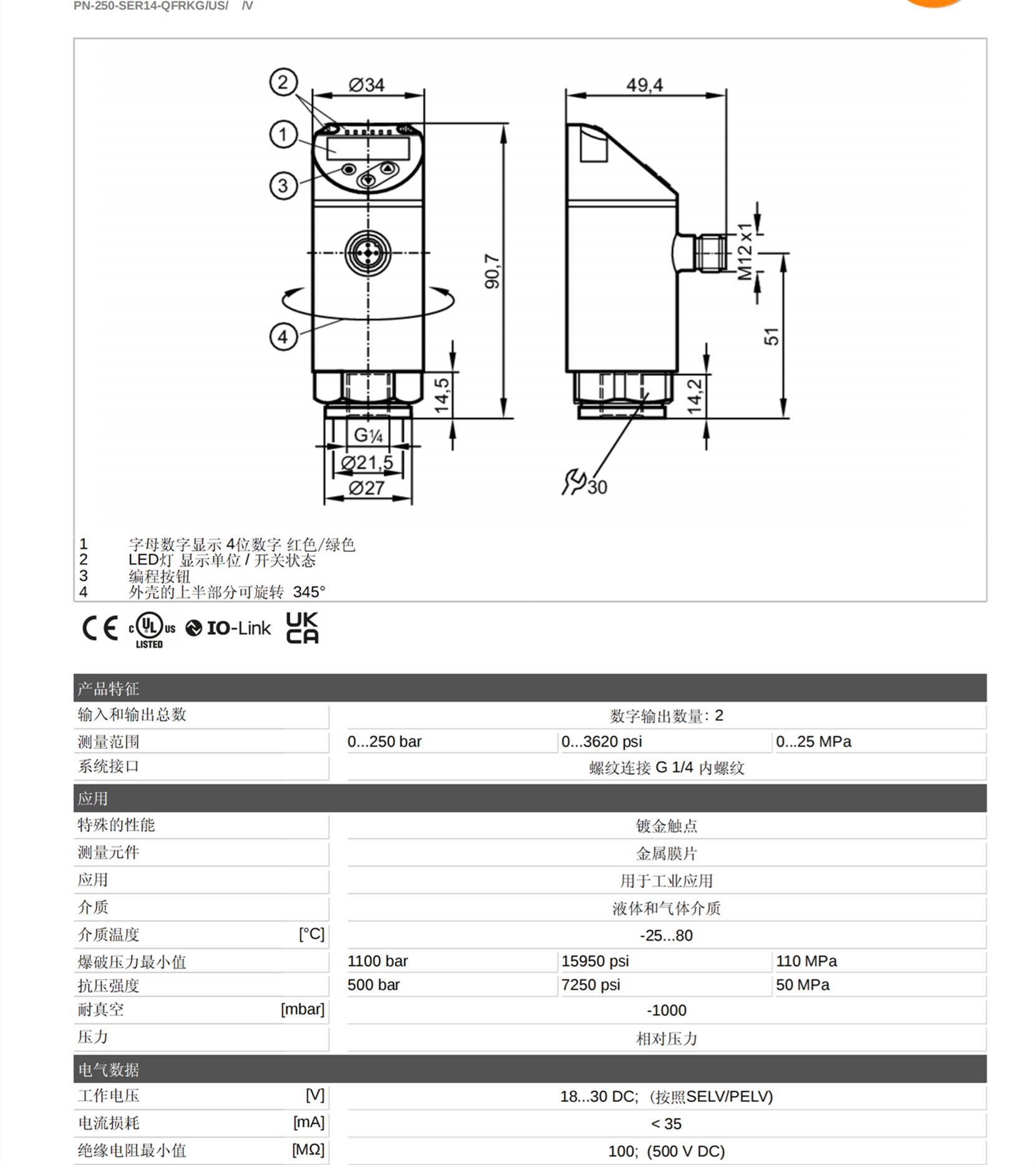 IFM易福门SD5000压缩空气流量计