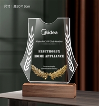 佛山本地奖杯制作 人造水晶工艺品 教师员工表彰奖牌定做