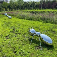 不锈钢镜面蚂蚁雕塑 抽象昆虫动物雕塑定制摆件