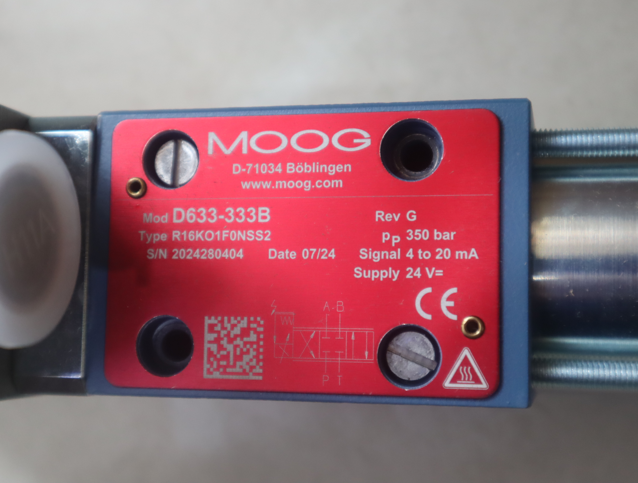 D633-333B R16KO1F0NSS2 穆格MOOG伺服阀D633-333B R16KO1F0NSS2