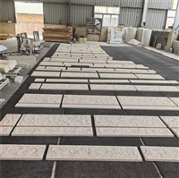 建筑门头 白色莱姆石地面 米白色洞石大板 罗曼米黄皮革面