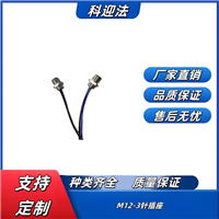 M12 3针面板插座 带线转接端子 A/B/D/X/S型可选