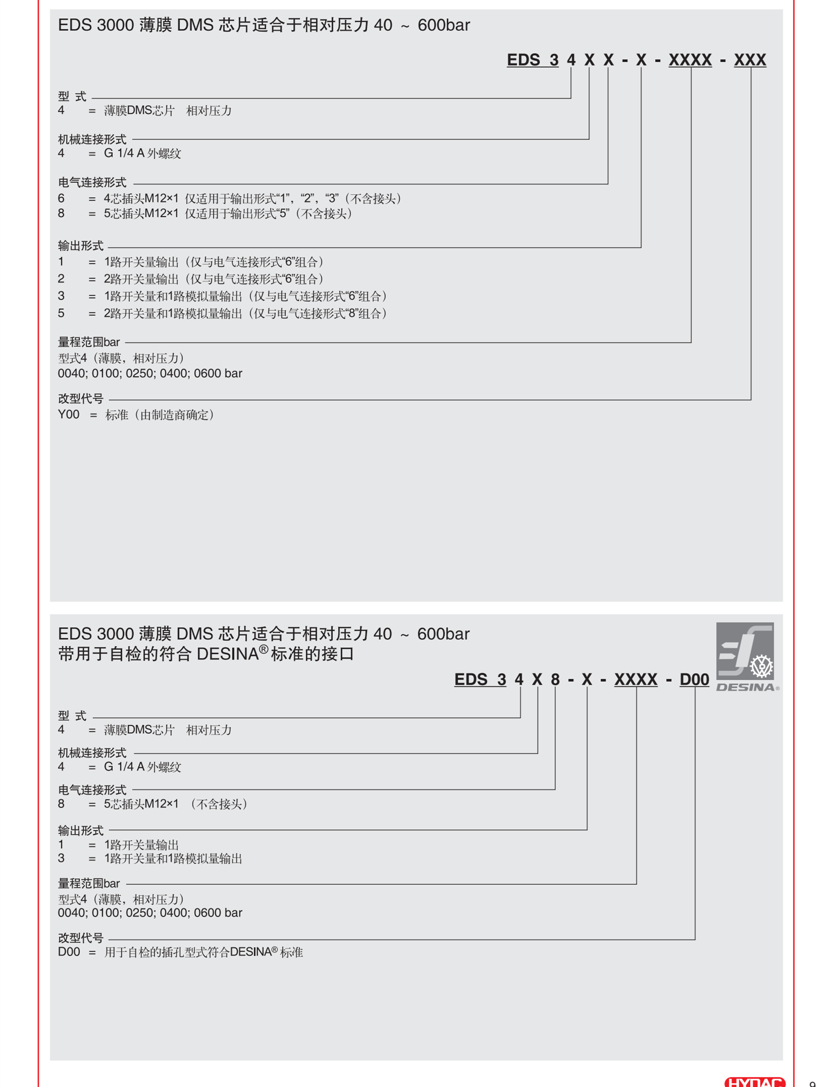 HYDAC压力传感器ETS3226-3-350-000?2700?20-22
