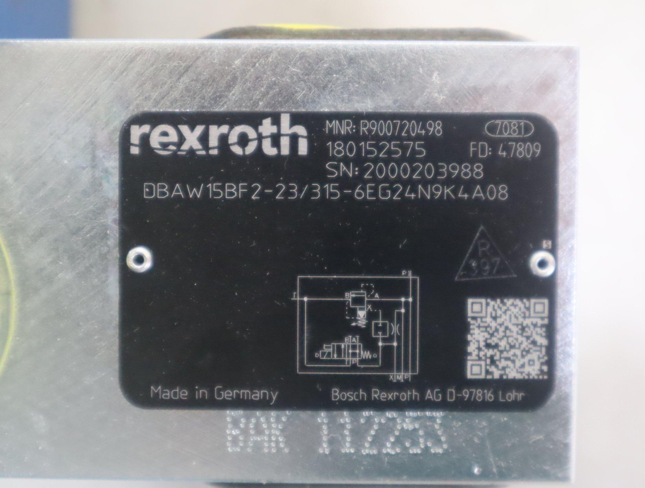 R900720498 DBAW15BF2-2X/315-6EG24N9K4A08 Rexroth力士乐溢流阀