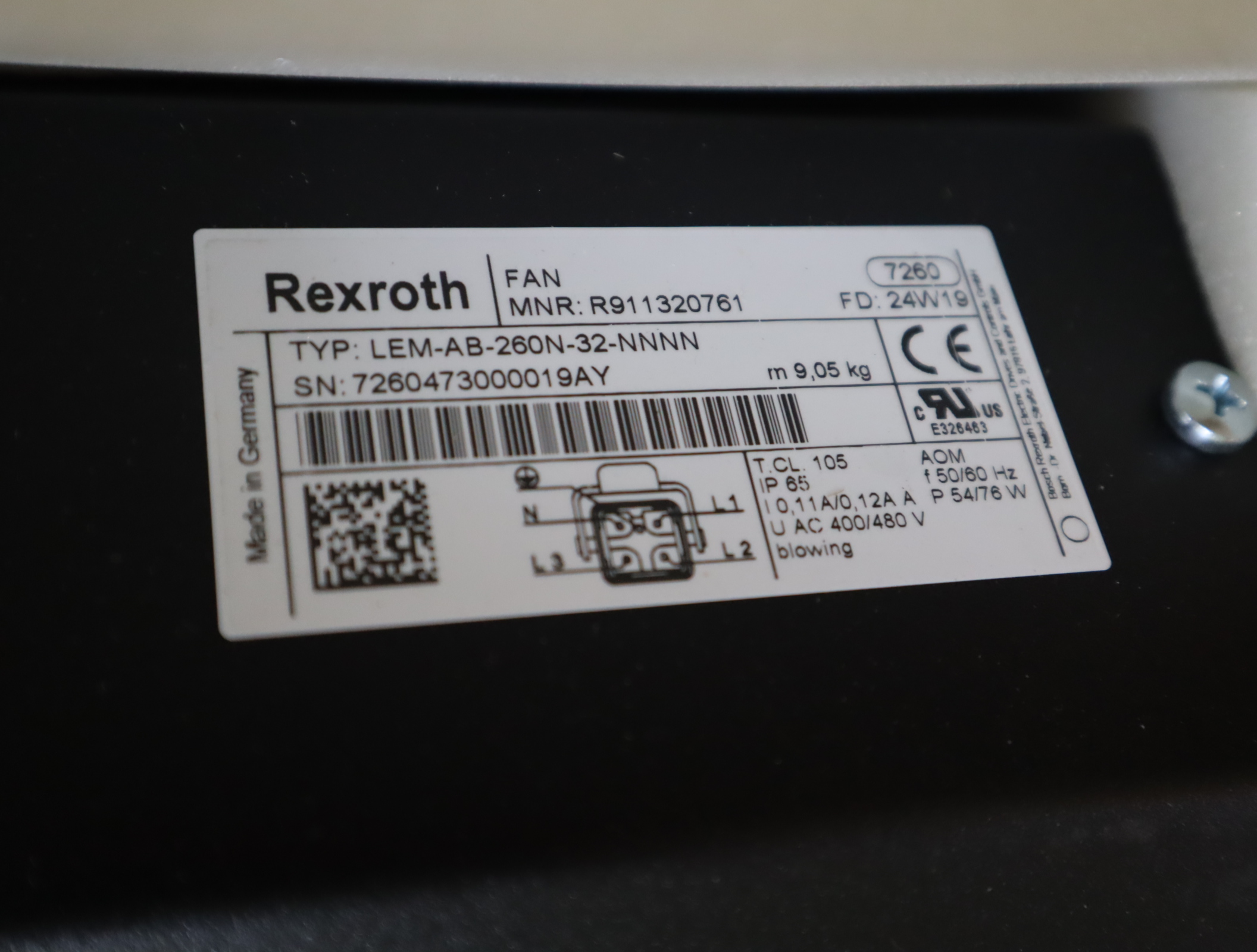 R911320761 LEM-AB-260N-32-NNNN 德国力士乐REXROTH驱动器风扇