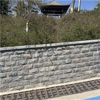 风景区 花坛蘑菇石贴面 青灰色板岩碎拼石 不规则乱形石