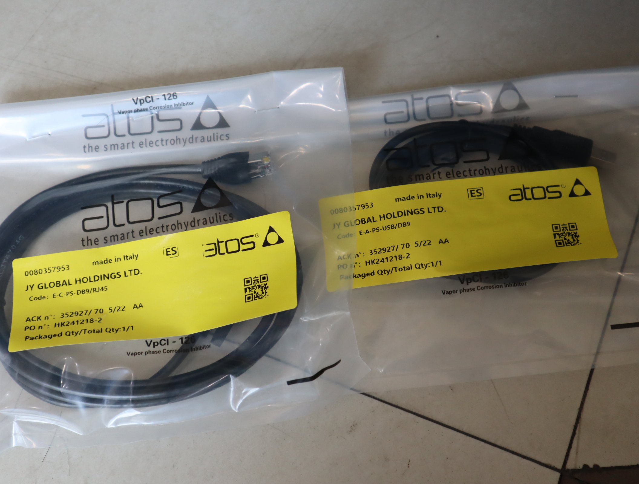 E-C-PS-DB9/RJ45 阿托斯ATOS比例阀数据线电缆 编程电缆 电缆