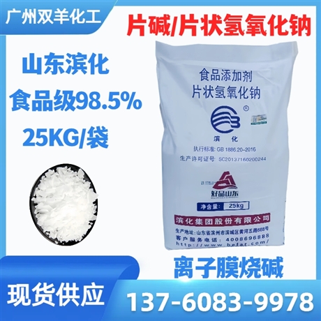 滨化食品级氢氧化钠 离子膜98.5%食品片碱