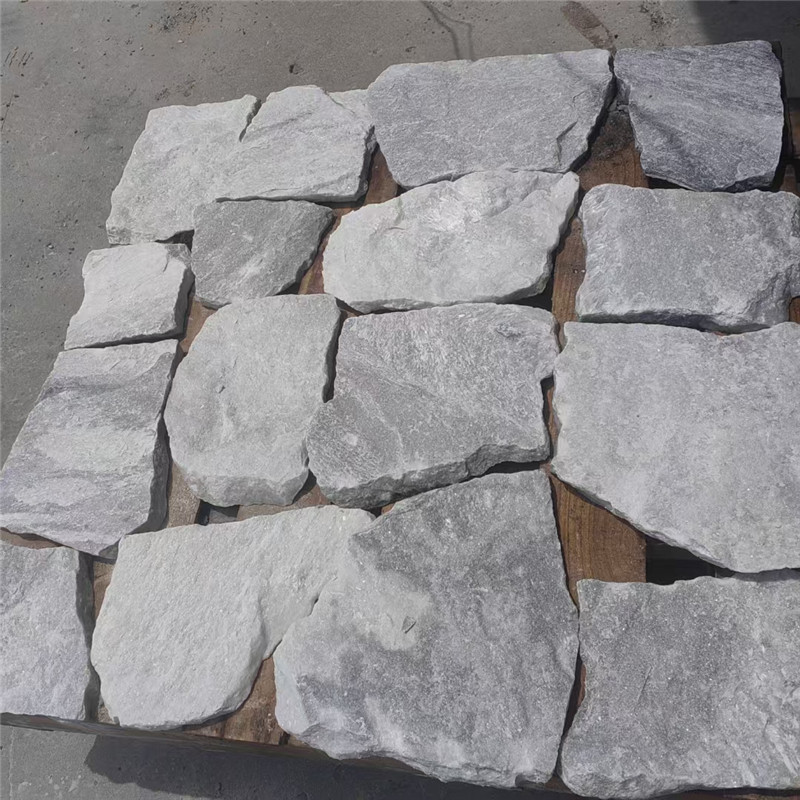 灰纹宇宙 水云石灰碎拼石 毛石贴墙文化石 太行灰蘑菇石